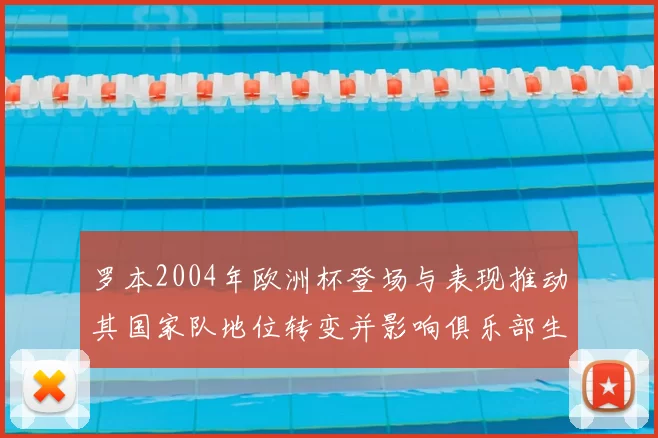 罗本2004年欧洲杯登场与表现推动其国家队地位转变并影响俱乐部生涯